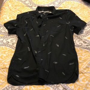 Black short sleeve button up